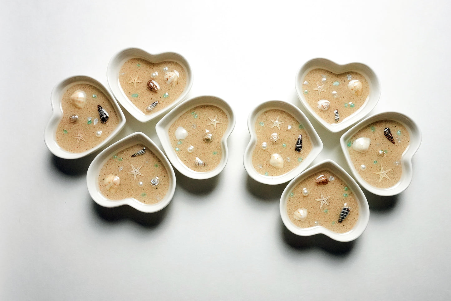 Porcelain beach sand heart trinket